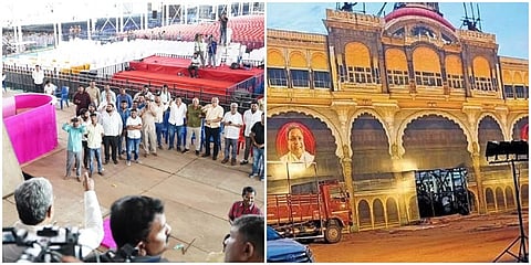 ಅರಮನೆ ನಗರಿ ಮೈಸೂರಿನಲ್ಲಿ ಗೃಹಲಕ್ಷ್ಮಿ ಯೋಜನೆಗೆ ಕ್ಷಣಗಣನೆ, ನಿನ್ನೆ ಸಿಎಂ ಸಿದ್ದರಾಮಯ್ಯ ಕಾರ್ಯಕ್ರಮ ನಡೆಯುವ ವೇದಿಕೆ ಬಳಿ ಬಂದು ಪರಿಶೀಲಿಸಿದರು