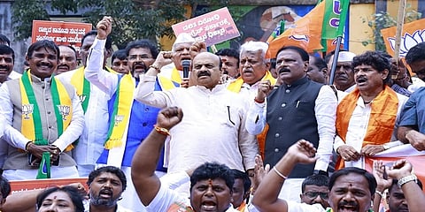 ಪ್ರತಿಭಟನೆಯಲ್ಲಿ ಪಾಲ್ಗೊಂಡ ಬಸವರಾಜ ಬೊಮ್ಮಾಯಿ