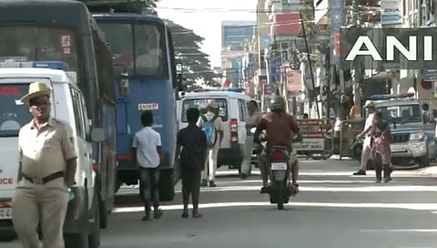 ಮಂಡ್ಯದಲ್ಲಿ ಬಿಗಿ ಭದ್ರತೆ ನಿಯೋಜಿಸಿರುವುದು.