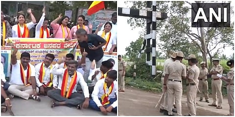 ಇಂದು ಕರ್ನಾಟಕ ಬಂದ್ ಪ್ರತಿಭಟನೆ ವೇಳೆ ಕಂಡುಬಂದ ದೃಶ್ಯ