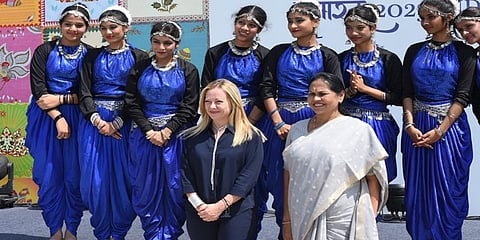 ಇಟಲಿ ಪ್ರಧಾನಿಯನ್ನು ಬರಮಾಡಿಕೊಂಡ ಕೇಂದ್ರ ಸಚಿವೆ ಶೋಭಾ ಕರಂದ್ಲಾಜೆ