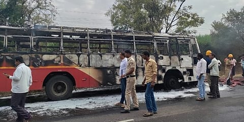 ಹೊತ್ತಿ ಉರಿದ ಸರ್ಕಾರಿ ಬಸ್