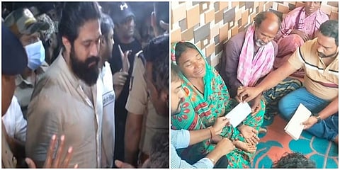 ಯಶ್ ತಂಡದವರಿಂದ ಪರಿಹಾರದ ಮೊತ್ತ ವಿತರಣೆ