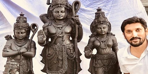 ಶ್ರೀರಾಮನ ಮೂರ್ತಿಯೊಂದಿಗೆ  ಅರುಣ್ ಯೋಗಿರಾಜ್