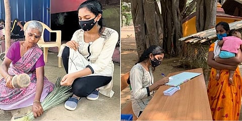 ನಿಹಾರಿಕಾ ಒಂದು ಕುಗ್ರಾಮಕ್ಕೆ ಭೇಟಿ ನೀಡಿ ಬುಡಕಟ್ಟು ಮಹಿಳೆಯೊಂದಿಗೆ ಸಂವಹನ ನಡೆಸಿದ ದೃಶ್ಯ.