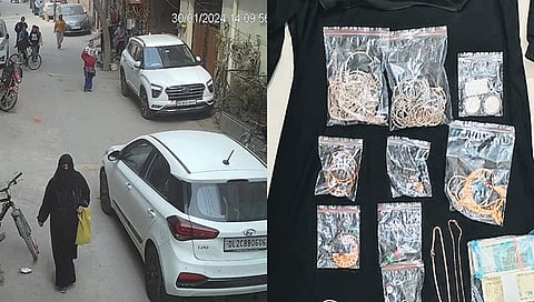 ಬುರ್ಖಾ ಧರಿಸಿ ಹೋಗುತ್ತಿರುವ ಮಹಿಳೆ.