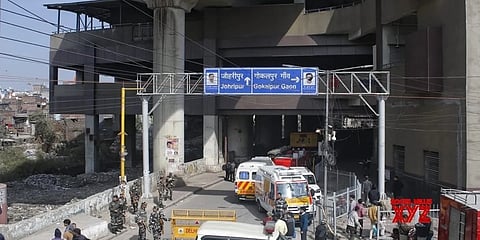 ಗೋಡೆ ಕುಸಿತವಾದ ಮೆಟ್ರೋ ನಿಲ್ದಾಣದ ಚಿತ್ರ