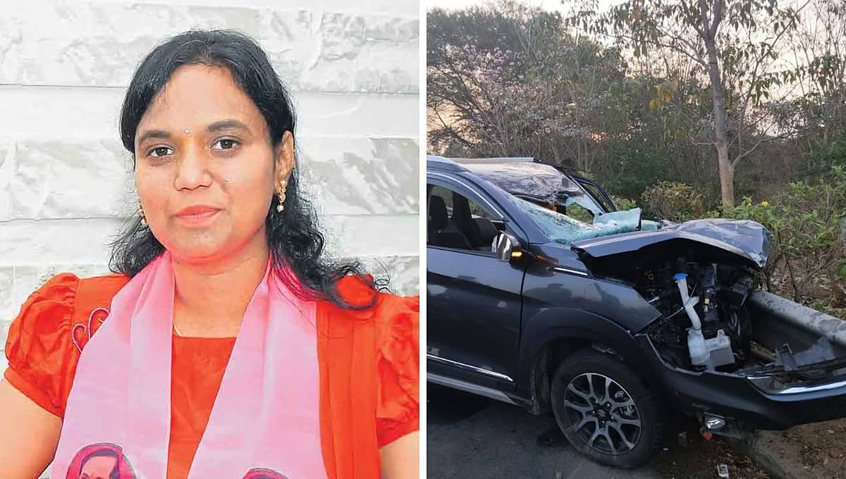 ತೆಲಂಗಾಣದಲ್ಲಿ ಭೀಕರ ಅಪಘಾತ: ಡಿವೈಡರ್ ಗೆ ಡಿಕ್ಕಿ ಹೊಡೆದ ಕಾರು; ಬಿಆರ್ ಎಸ್ ಶಾಸಕಿ ಲಾಸ್ಯ ನಂದಿತಾ ಸಾವು