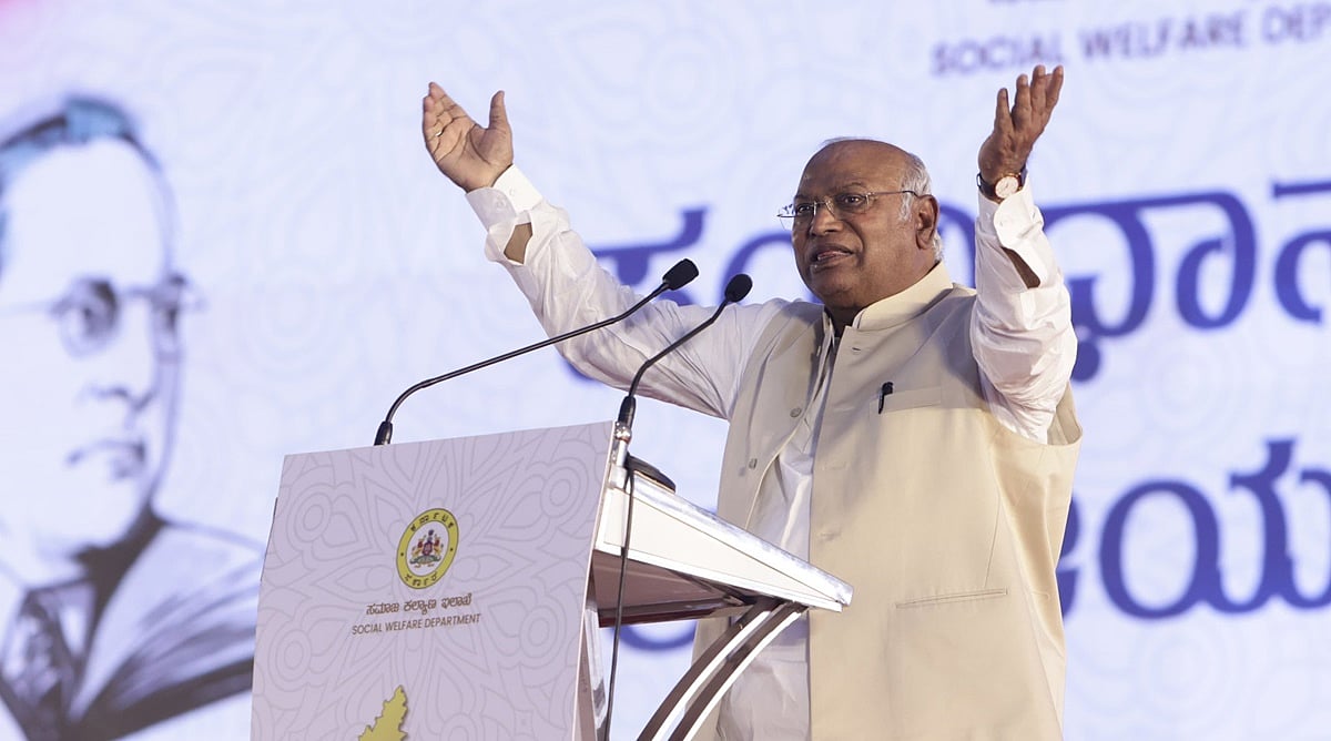ಸಂವಿಧಾನ ಬದಲಾಯಿಸುವ ಷಡ್ಯಂತ್ರ, ಗಟ್ಟಿಯಾಗಿ ನಿಲ್ಲದಿದ್ದರೆ ಸರ್ವಾಧಿಕಾರ: ಖರ್ಗೆ