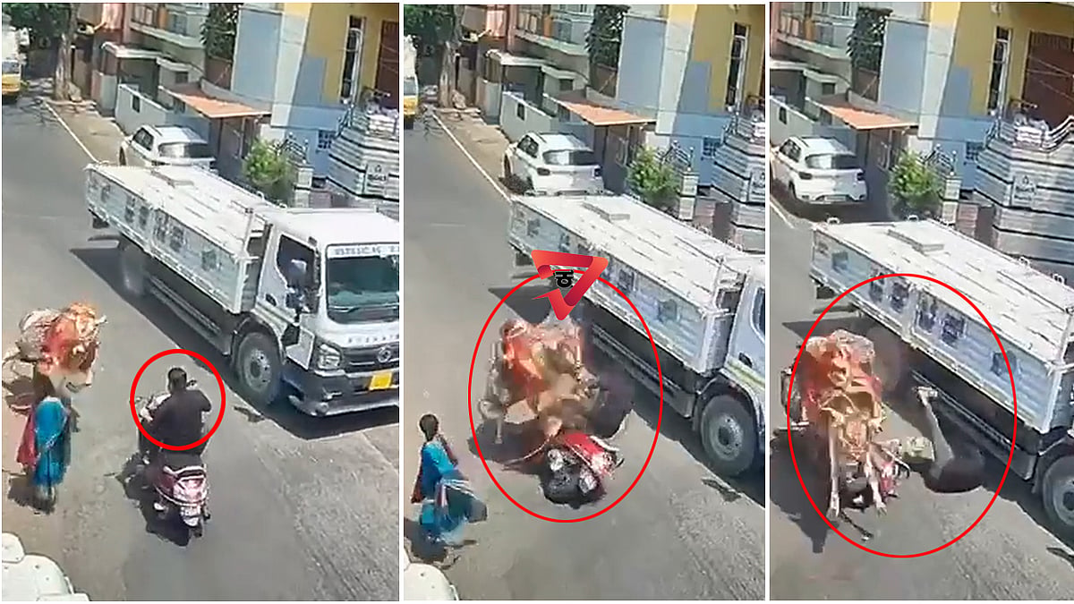Viral Video: ಬೈಕ್ ನಲ್ಲಿ ಬರುತ್ತಿದ್ದ ಸವಾರನಿಗೆ ಗುದ್ದಿದ ಕೋಲೆ ಬಸವ, ಟ್ರಕ್ ಚಾಲಕನ ಸಮಯ ಪ್ರಜ್ಞೆಯಿಂದ ಉಳಿಯಿತು ಜೀವ!