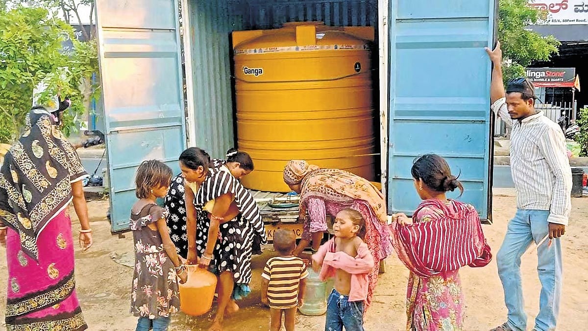 ಬೆಂಗಳೂರು ಉತ್ತರ ಭಾಗದಲ್ಲಿ ಜಲ ಸಮಸ್ಯೆ: ಟ್ಯಾಂಕ್ ಮೂಲಕ NGO ನೀರು ಪೂರೈಕೆ