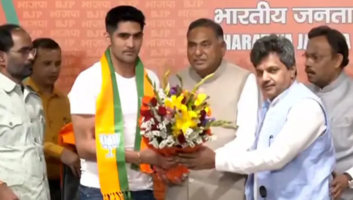 ಲೋಕಸಭೆ ಚುನಾವಣೆ: ಕಾಂಗ್ರೆಸ್ ತೊರೆದು ಬಿಜೆಪಿ ಸೇರಿದ ಬಾಕ್ಸರ್ ವಿಜೇಂದರ್ ಸಿಂಗ್