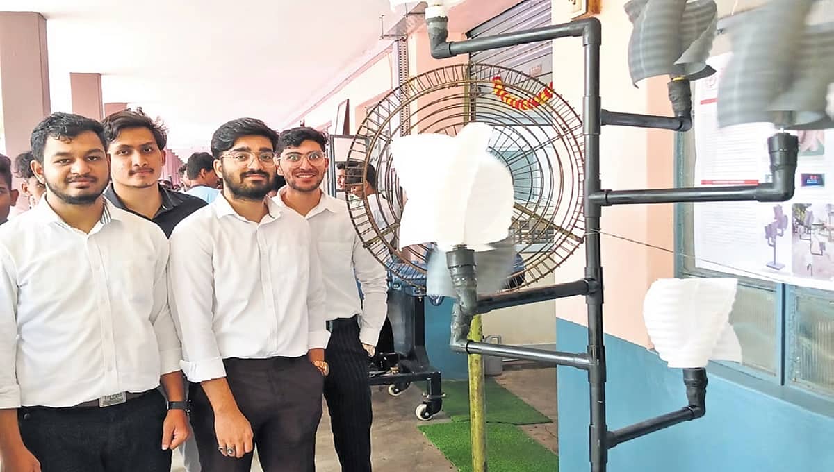 ಮೈಸೂರು: ನಾಲ್ವರು ಎಂಜಿನಿಯರಿಂಗ್ ವಿದ್ಯಾರ್ಥಿಗಳಿಂದ ವಿನೂತನ 'ವಿಂಡ್ ಟ್ರೀ' ಮಾದರಿ ಅಭಿವೃದ್ಧಿ