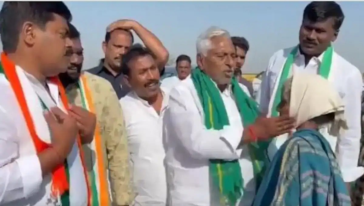 ತೆಲಂಗಾಣ: ಪ್ರಚಾರದ ವೇಳೆಯಲ್ಲಿ ವೃದ್ಧೆಗೆ ಕಾಂಗ್ರೆಸ್ ಅಭ್ಯರ್ಥಿ ಕಪಾಳ ಮೋಕ್ಷ! ವಿಡಿಯೋ