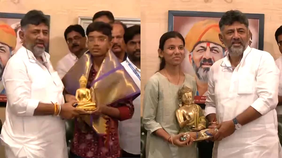 SSLC ಪರೀಕ್ಷೆ ಟಾಪರ್ ಗಳಿಗೆ ಡಿಸಿಎಂ ಡಿಕೆ ಶಿವಕುಮಾರ್ ಸನ್ಮಾನ, ನಗದು ಬಹುಮಾನ ವಿತರಣೆ