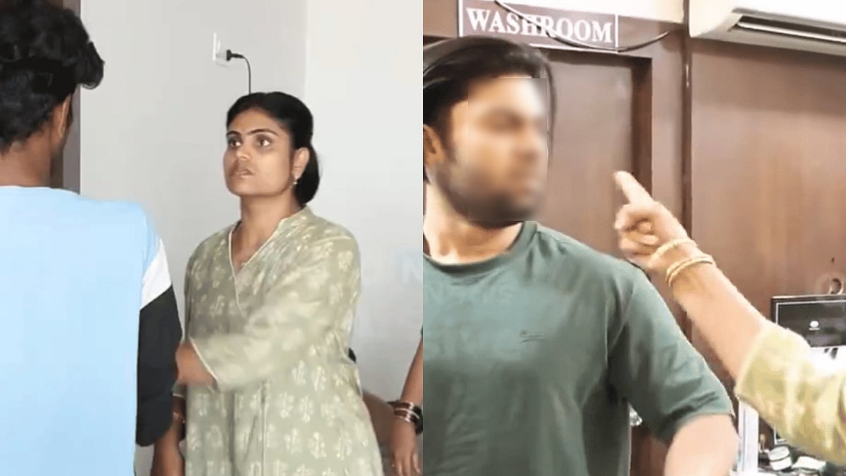 Video: ವಿವಾಹೇತರ ಸಂಬಂಧ ಆರೋಪ; ಕ್ಯಾಮೆರಾ ಮುಂದೆಯೇ ಪತಿಗೆ 'ಕಪಾಳಮೋಕ್ಷ' ಮಾಡಿದ Miss Vizag ನಕ್ಷತ್ರ