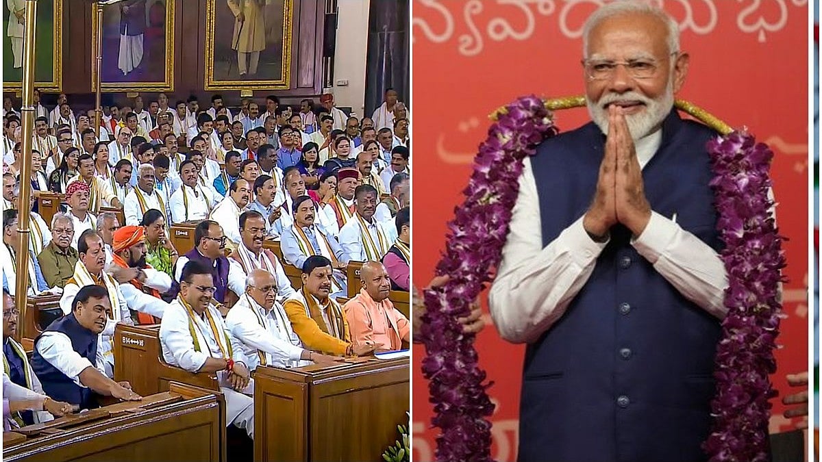 NDA ಸಂಸದೀಯ ಸಭೆಯಲ್ಲಿ ಮೋದಿ... ಮೋದಿ.. ಘೋಷಣೆ: ದೇಶದ ಪ್ರಧಾನಿಯಾಗಿ ಜೂನ್ 9ರಂದು ಪದಗ್ರಹಣ