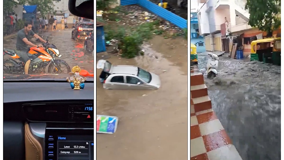 Bengaluru Rains: ಬೆಂಗಳೂರಿನಲ್ಲಿ ಭಾರಿ ಮಳೆ, ರಸ್ತೆಗಳು ಜಲಾವೃತ್ತ, ಮೇಲ್ಸೇತುವೆ ಕೆಳಗೆ ಆಶ್ರಯ ಪಡೆದ ಸವಾರರು!