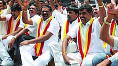 ಕರುನಾಡಲ್ಲಿ ಕರವೇ ಕಹಳೆ: ಕನ್ನಡಿಗರಿಗೆ ಶೇ.80ರಷ್ಟು ಉದ್ಯೋಗ ಮೀಸಲಾತಿ ಆಗ್ರಹಿಸಿ ರಾಜ್ಯದಾದ್ಯಂತ ಪ್ರತಿಭಟನೆ, ಹಲವು ಸಿನಿತಾರೆಯರು ಭಾಗಿ