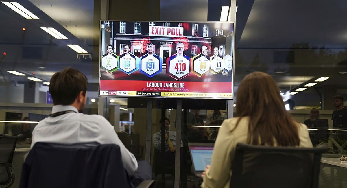 UK Election 2024: ಎಕ್ಸಿಟ್ ಪೋಲ್ ನಲ್ಲಿ ಕನ್ಸರ್ವೇಟಿವ್ ಪಕ್ಷಕ್ಕೆ ತೀವ್ರ ಮುಖಭಂಗ, ಜಯದ ಹಾದಿಯಲ್ಲಿ ಲೇಬರ್ ಪಾರ್ಟಿ