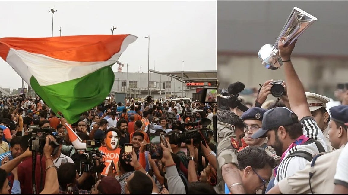 ದೆಹಲಿಗೆ ಬಂದಿಳಿದ T20 ವಿಶ್ವಕಪ್ ವಿಜೇತರು: ಹರ್ಷೋದ್ಘಾರಗಳ ನಡುವೆ ಸ್ವಾಗತ, ಇಂದು ಬೆಳಗ್ಗೆ ಪ್ರಧಾನಿ ಭೇಟಿ