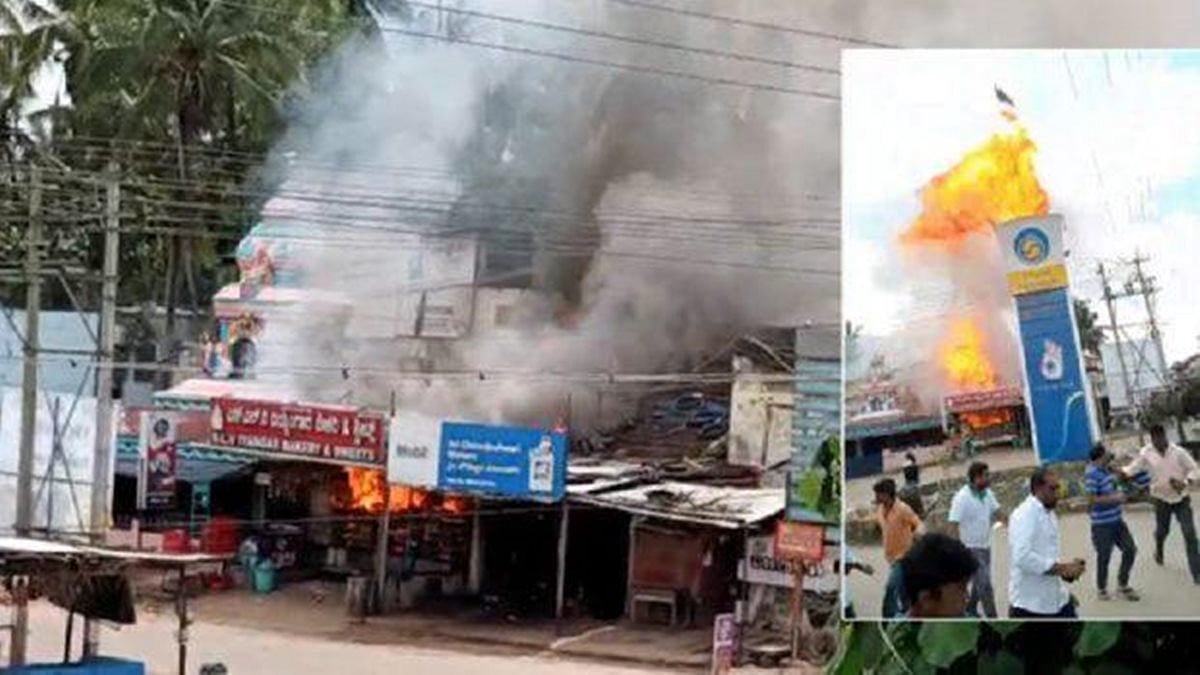 ಶಿವಮೊಗ್ಗ: ಬೇಕರಿಯಲ್ಲಿ ಅಗ್ನಿ ಅವಘಡ, ಸಿಲಿಂಡರ್ ಸ್ಫೋಟ