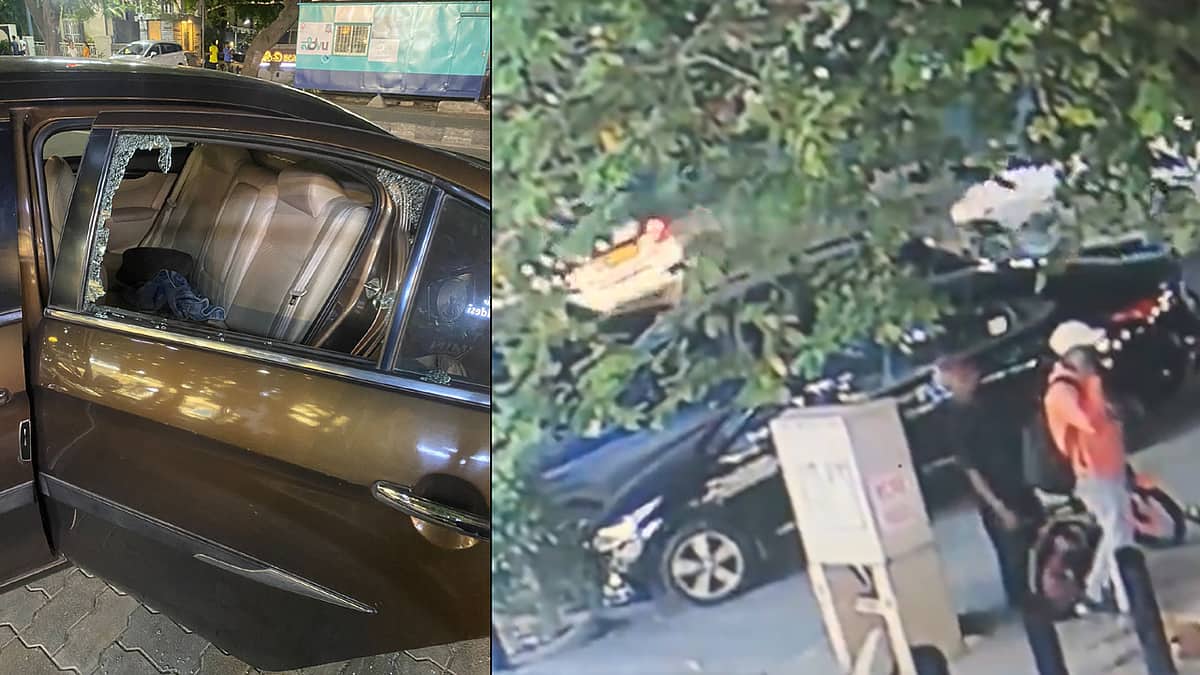 Video: ಖತರ್ನಾಕ್ ಕಳ್ಳರು; ಸದ್ದೇ ಇಲ್ಲದೇ ಕಾರಿನ ಗ್ಲಾಸ್ ಒಡೆದು ಲ್ಯಾಪ್ಟಾಪ್, ಬ್ಯಾಗ್ಗಳ ಕಳ್ಳತನ