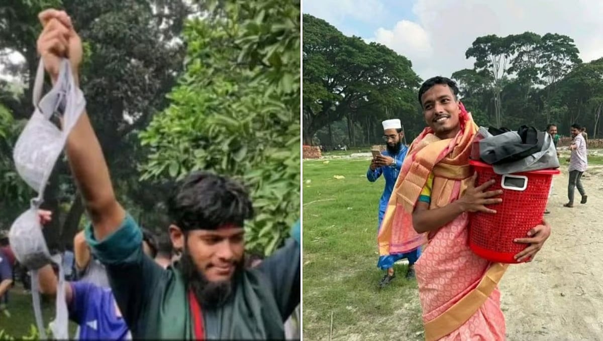 ಶೇಕ್ ಹಸೀನಾ ಬಂಗಲೆಗೆ ನುಗ್ಗಿ ಸೀರೆ, ಒಳ ಉಡುಪು ದೋಚಿದ ಪ್ರತಿಭಟನಾಕಾರರು: ಬೆಡ್ ರೂಮ್ ನಲ್ಲಿ ದಾಂಧಲೆ