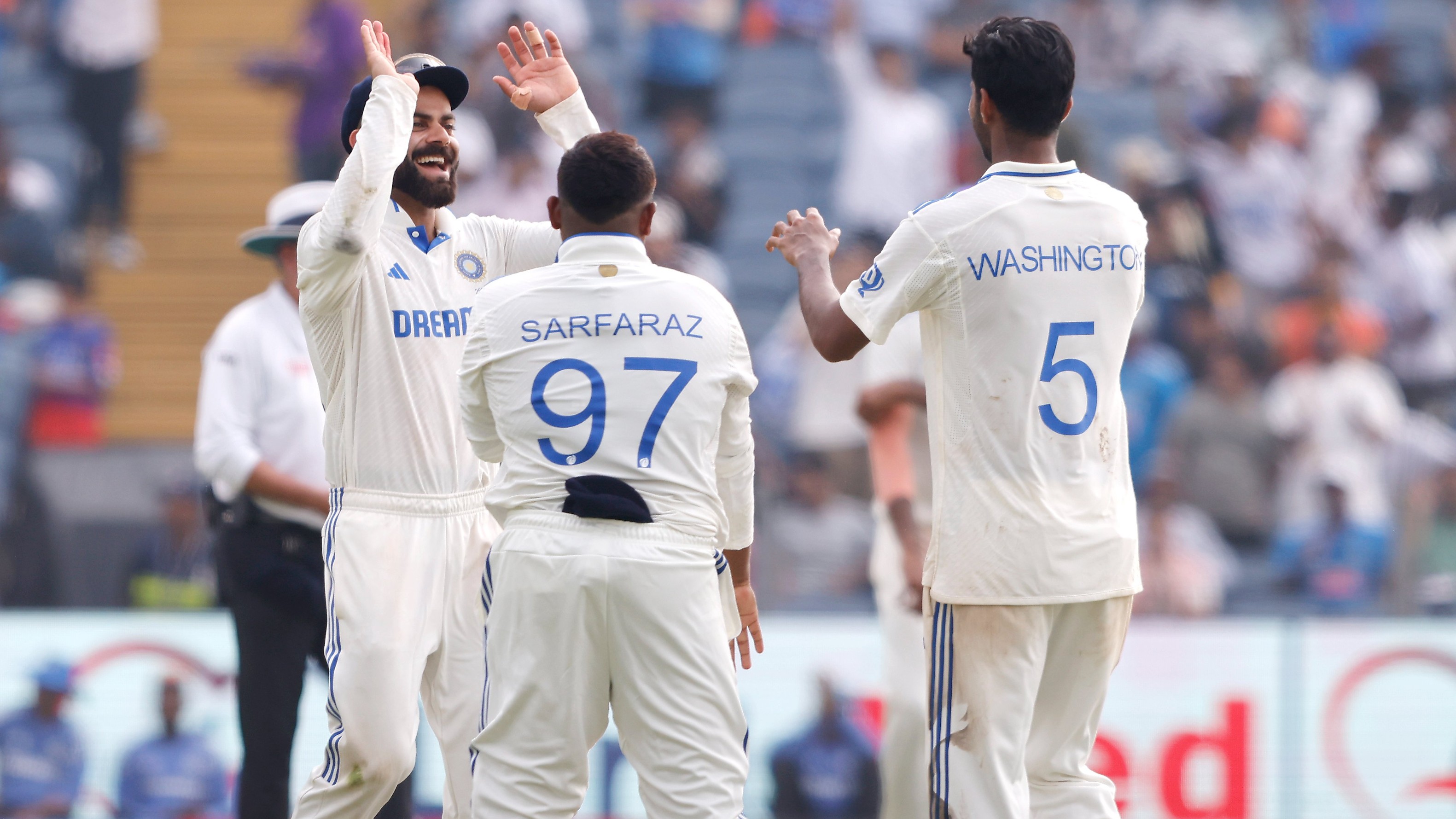 2nd Test: Washington Sunder ಮಾರಕ ಬೌಲಿಂಗ್, ಮೊದಲ ಇನ್ನಿಂಗ್ಸ್ ನಲ್ಲಿ ನ್ಯೂಜಿಲೆಂಡ್ 259 ರನ್ ಗೆ ಆಲೌಟ್!