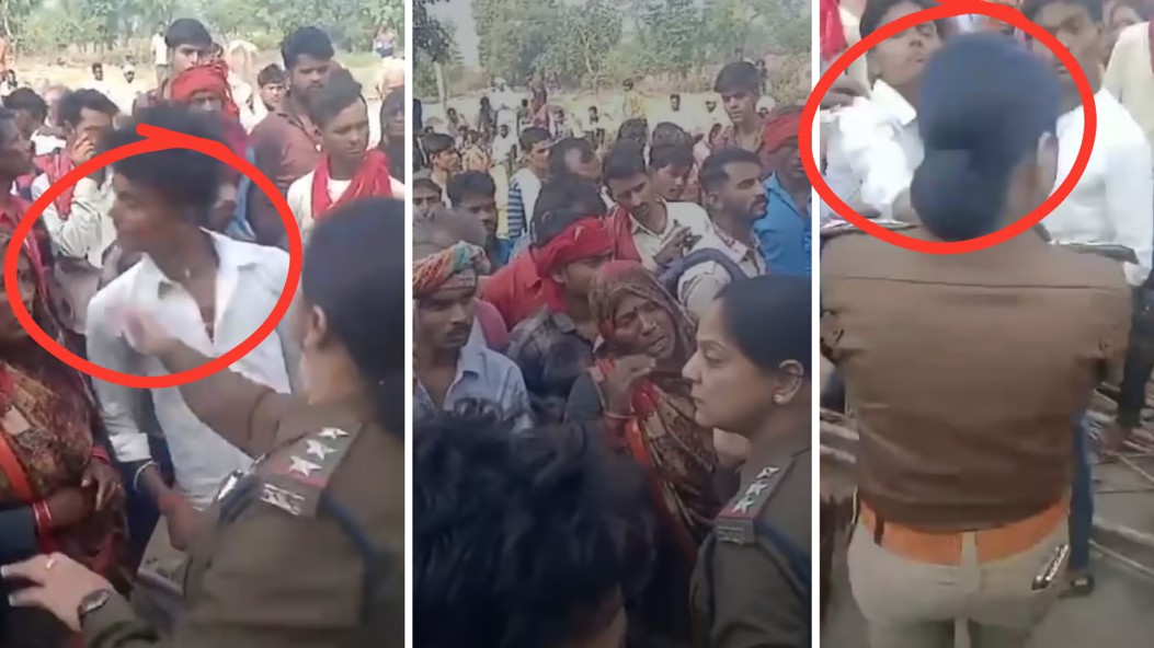 ಅಪಘಾತ, ಪ್ರತಿಭಟನೆ: ಯುವಕನಿಂದ ಮಹಿಳಾ ಪೊಲೀಸ್ ಅಧಿಕಾರಿಗೆ 'ಕಪಾಳಮೋಕ್ಷ', ವಿಡಿಯೋ Viral