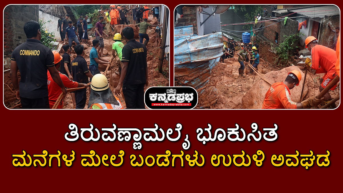 Watch | ತಿರುವಣ್ಣಾಮಲೈ ಭೂಕುಸಿತ: ಮನೆಗಳ ಮೇಲೆ ಬಂಡೆಗಳು ಉರುಳಿ ಅವಘಡ