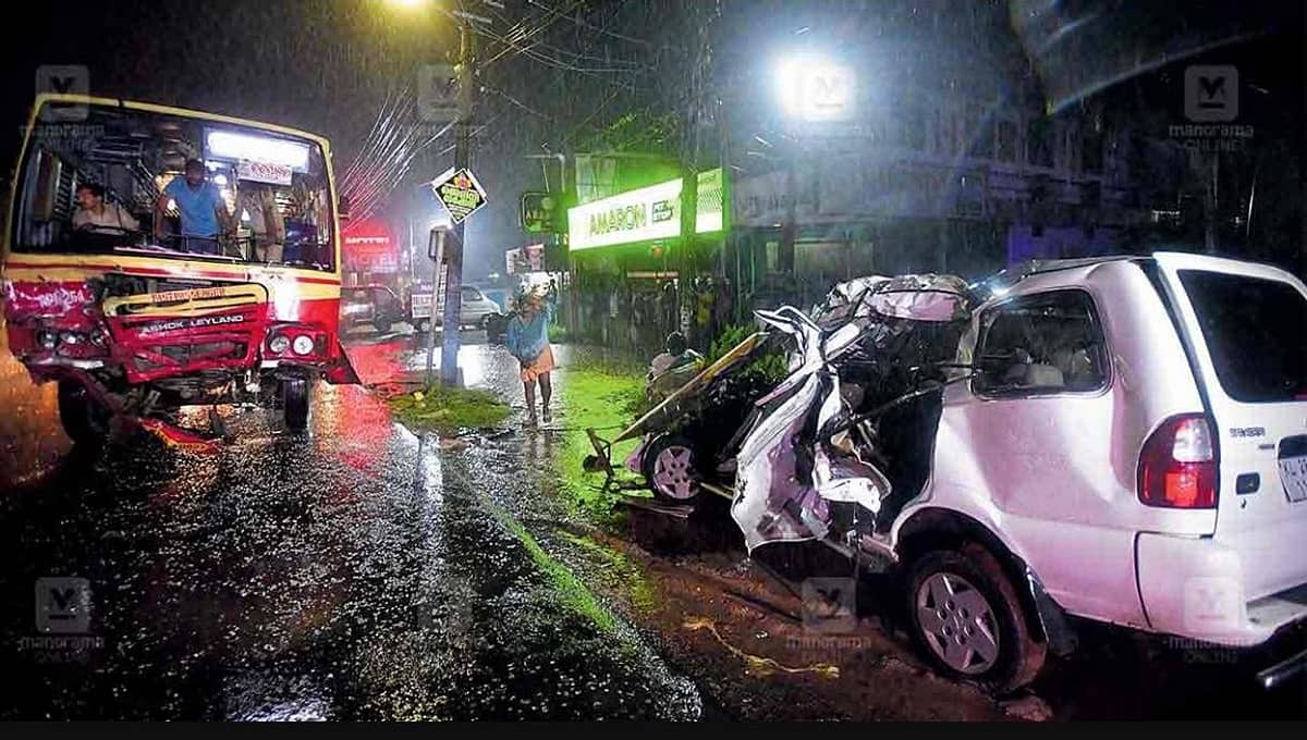 ಕೇರಳ: ಬಸ್ಗೆ ಕಾರು ಡಿಕ್ಕಿ; ಐವರು MBBS ವಿದ್ಯಾರ್ಥಿಗಳ ದಾರುಣ ಸಾವು
