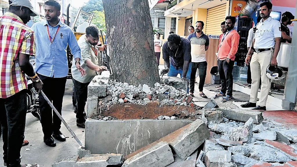 ಬೆಂಗಳೂರು: 3 ವಲಯಗಳಲ್ಲಿ ಫುಟ್‌ಪಾತ್‌ ಒತ್ತುವರಿ, ಅನಧಿಕೃತ ಕೇಬಲ್‌ಗಳ ತೆರವು