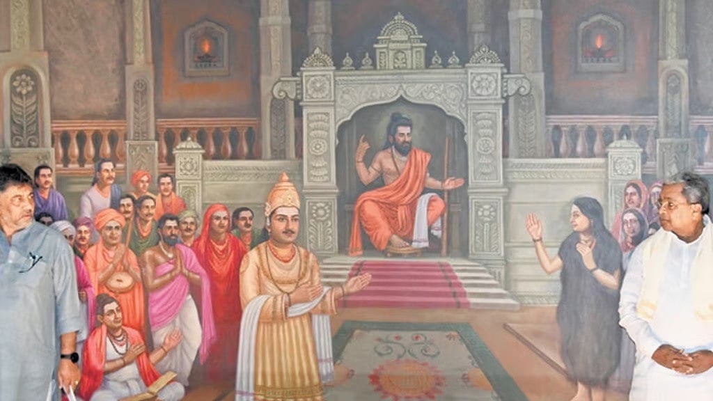 ಸುವರ್ಣ ಸೌಧದಲ್ಲಿ 'ಅನುಭವ ಮಂಟಪ'ದ ತೈಲವರ್ಣ ಚಿತ್ರ: ಖಂಡೇರಾವ್ ರಚಿತ ಕಲಾಕೃತಿ ಕದ್ದ ಆರೋಪ; ವಿವಾದ ಸೃಷ್ಟಿ