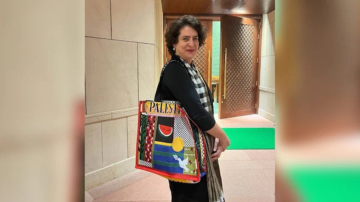 Palestine ಬ್ಯಾಗ್ ಹಿಡಿದು ಸಂಸತ್ತಿಗೆ ಬಂದ ಪ್ರಿಯಾಂಕಾ ಗಾಂಧಿ; ಪಾಕ್ ರಾಜಕಾರಣಿ ಶ್ಲಾಘನೆ