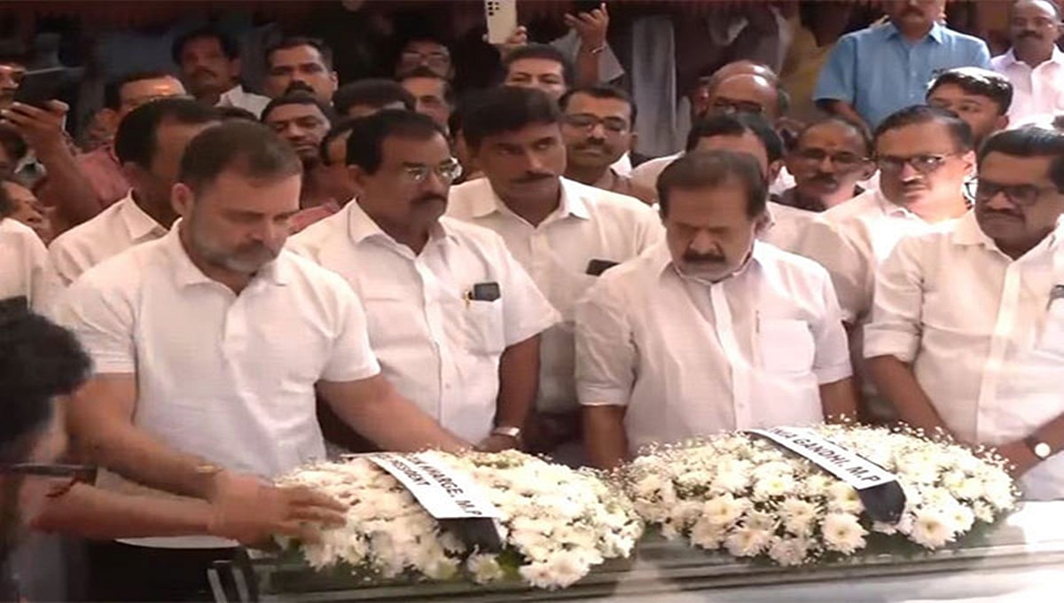 ಸೋನಿಯಾ ಗಾಂಧಿ ಆಪ್ತ ಸಹಾಯಕ ಪಿ.ಪಿ ಮಾಧವನ್ ನಿಧನ: ಅಂತಿಮ ದರ್ಶನ ಪಡೆದ ರಾಹುಲ್ ಗಾಂಧಿ