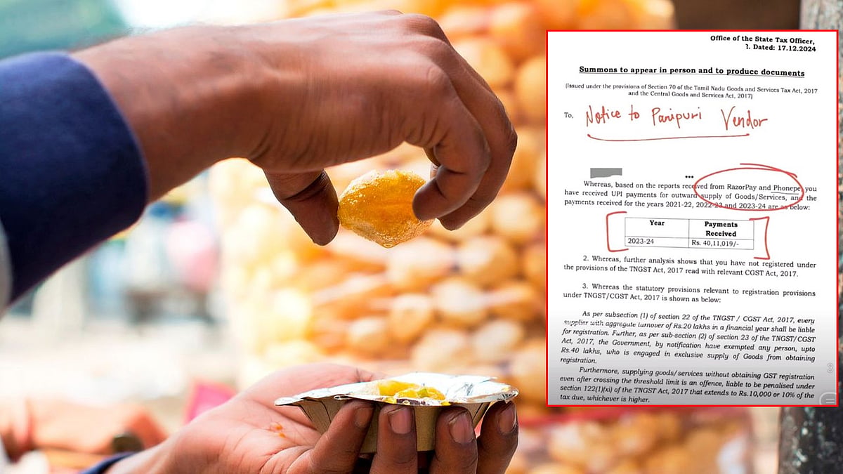 UPI ತಂದ ಸಂಕಷ್ಟ; 40 ಲಕ್ಷ ರೂ ದಾಟಿದ ಪಾನಿಪುರಿ ಮಾರಾಟಗಾರನ ಆದಾಯ, ತೆರಿಗೆ ಇಲಾಖೆ ನೋಟಿಸ್!