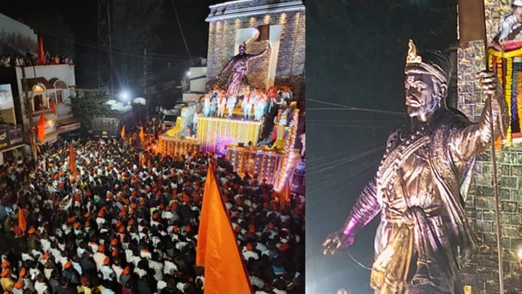 ಬೆಳಗಾವಿ ಜಿಲ್ಲಾಡಳಿತದ ವಿರೋಧ ನಡುವೆಯೂ ಸಂಭಾಜಿ ಮಹಾರಾಜ ಪ್ರತಿಮೆ ಅನಾವರಣ!
