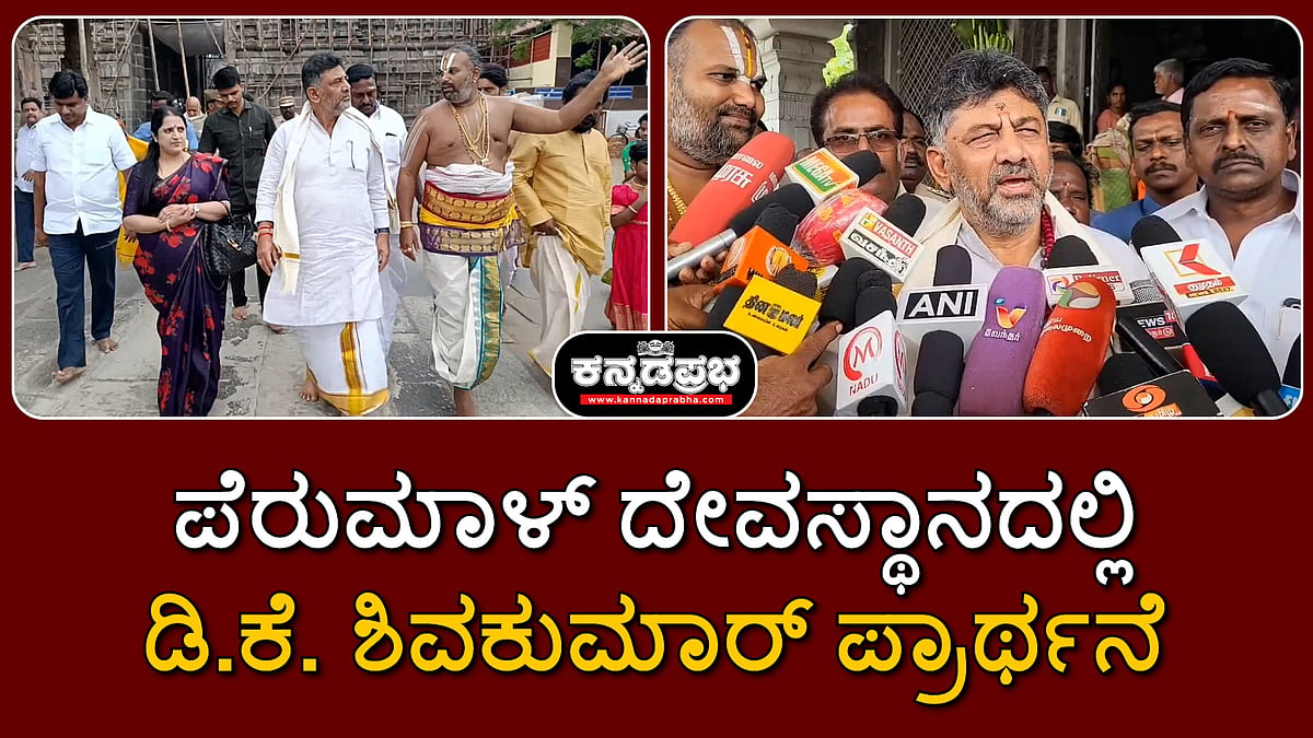 Watch | ಪೆರುಮಾಳ್ ದೇವಸ್ಥಾನದಲ್ಲಿ ಡಿಕೆಶಿ ಪ್ರಾರ್ಥನೆ: ಒಂದು ರಾಷ್ಟ್ರ, ಒಂದು ಚುನಾವಣೆ ಬಗ್ಗೆ ಹೇಳಿದ್ದಿಷ್ಟು...