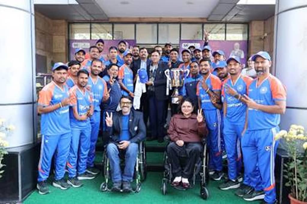 ಭಾರತದ ವಿಕಲಚೇತನ ಕ್ರಿಕೆಟ್ ತಂಡವನ್ನು ಸನ್ಮಾನಿಸಿದ ಕ್ರೀಡಾ ಸಚಿವರು; ಸರ್ಕಾರದ ಬೆಂಬಲದ ಭರವಸೆ
