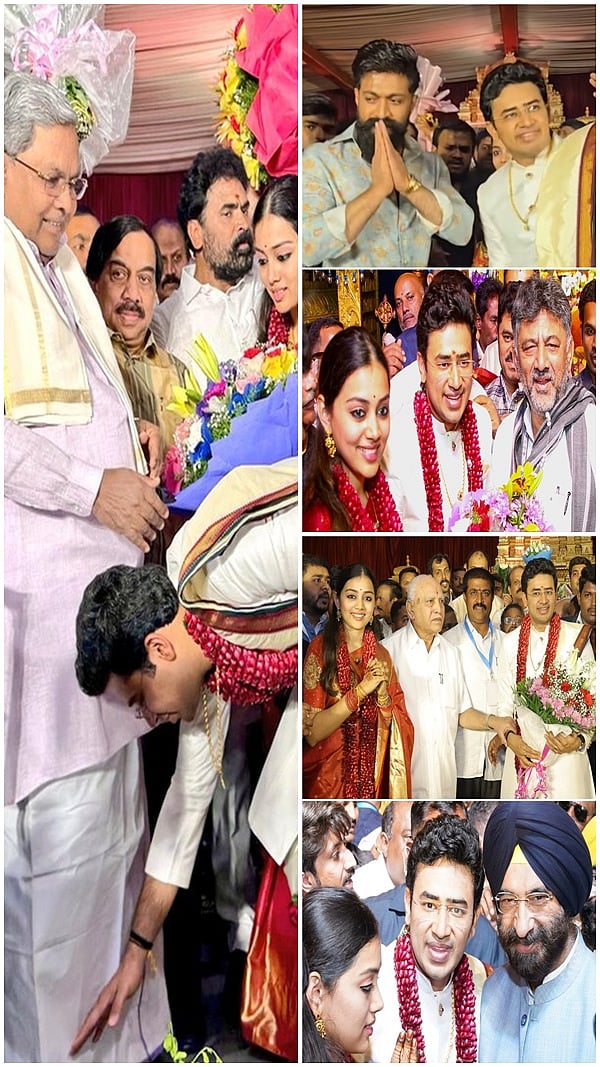 Tejasvi Surya-Sivasri Reception: ಸಿದ್ದು, ಡಿಕೆಶಿ, ರಾಜನಾಥ್, Yash ಸೇರಿ ಗಣ್ಯರ ಶುಭಾಶಯ; Photos
