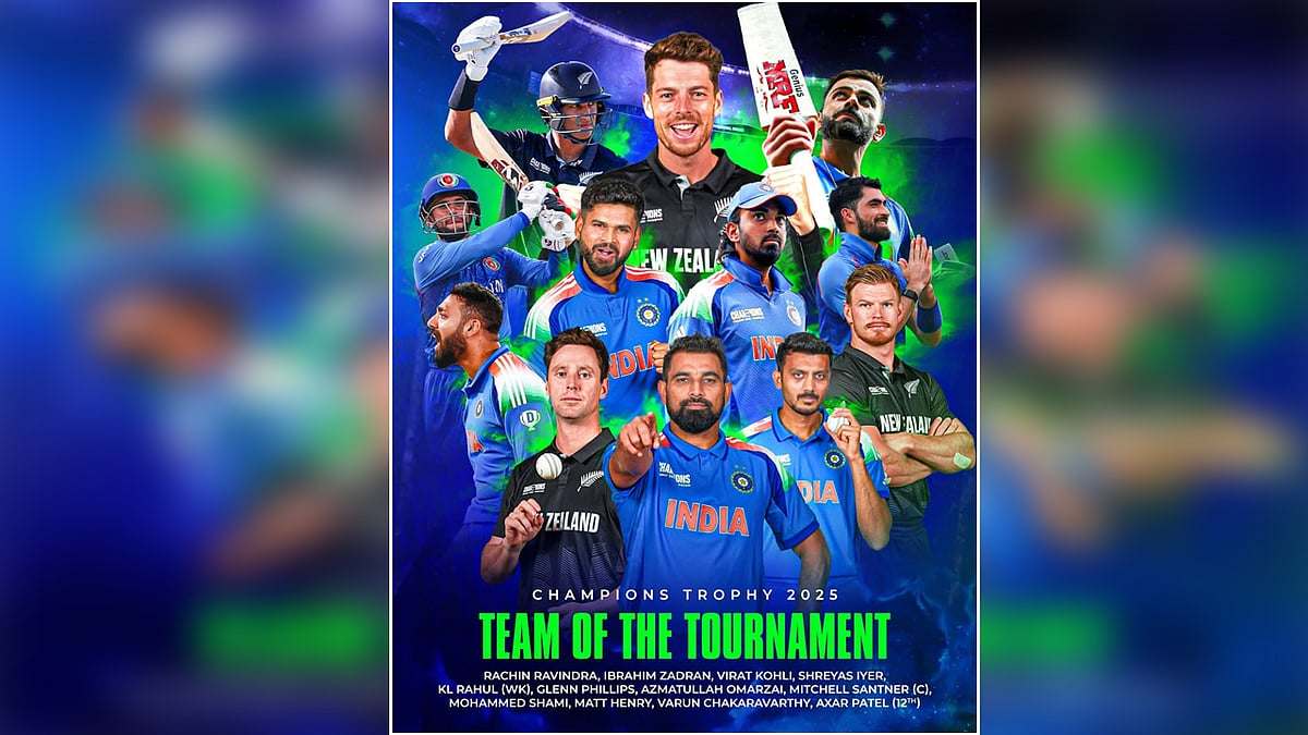 Champions Trophy ಮುಕ್ತಾಯದ ಬೆನ್ನಲ್ಲೇ ICC Team of the Tournament ಘೋಷಣೆ; 6 ಭಾರತೀಯರಿಗೆ ಸ್ಥಾನ, 'HOST' ಪಾಕಿಸ್ತಾನ ಶೂನ್ಯ!