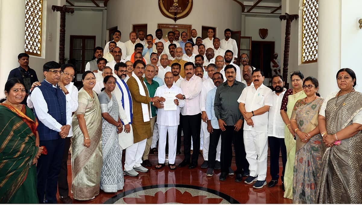 ಗ್ಯಾರಂಟಿ ಅನುಷ್ಠಾನ ಸಮಿತಿ ವಿರುದ್ಧ ಸಮರ: ರಾಜ್ಯಪಾಲರಿಗೆ ಬಿಜೆಪಿ-ಜೆಡಿಎಸ್ ಶಾಸಕರ ದೂರು!