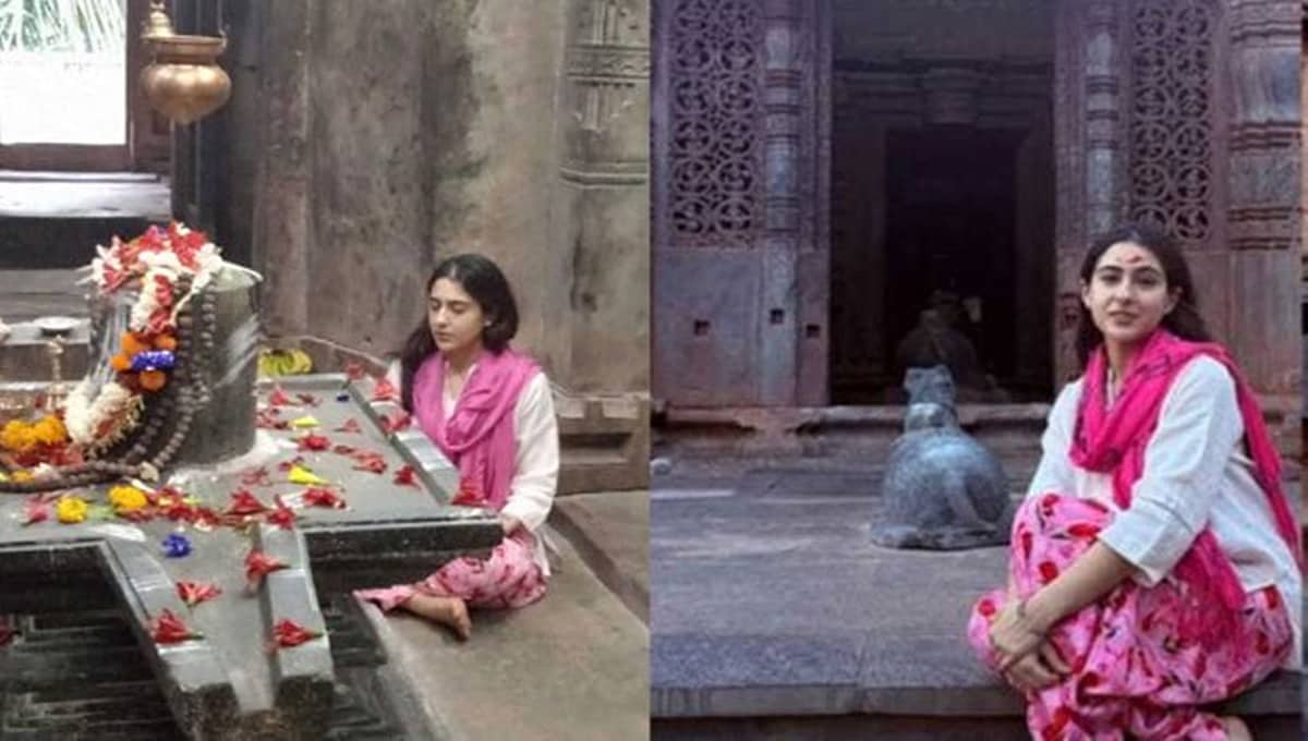 ಹುಬ್ಬಳ್ಳಿಯ ಪುರಾತನ ಚಂದ್ರಮೌಳೇಶ್ವರ ದೇಗುಲಕ್ಕೆ ಬಾಲಿವುಡ್ ನಟಿ ಸಾರಾ ಅಲಿಖಾನ್ ಭೇಟಿ: ಫೋಟೋ ವೈರಲ್