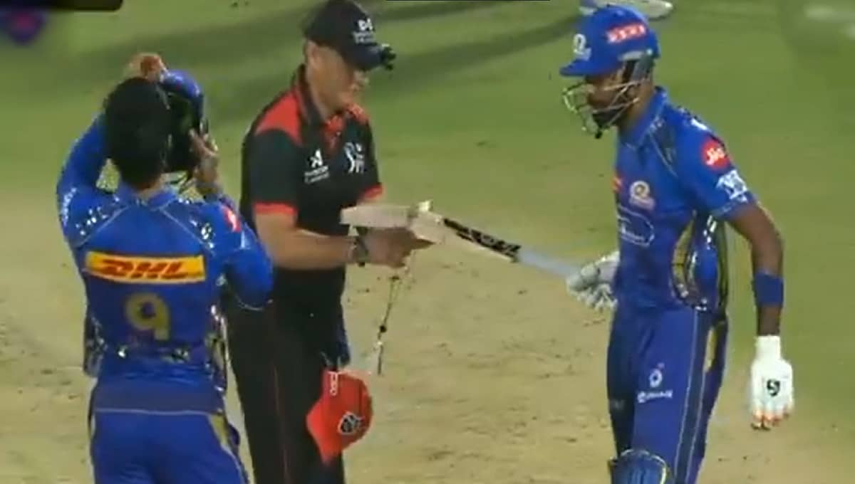 IPL 2025: MI vs DC ಪಂದ್ಯದ ನಡುವೆ ನಾಯಕ ಹಾರ್ದಿಕ್ ಪಾಂಡ್ಯ ಬ್ಯಾಟ್ ಪರಿಶೀಲಿಸಿದ ಅಂಪೈರ್!