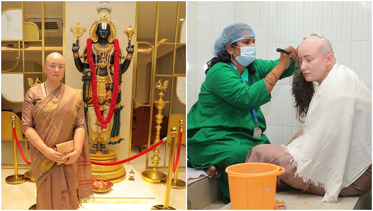 ಅಗ್ನಿ ಅವಘಡದಿಂದ ಮಗ ಪಾರು: ತಿಮ್ಮಪ್ಪನಿಗೆ ಮುಡಿ ಅರ್ಪಿಸಿದ ಪವನ್ ಕಲ್ಯಾಣ್ ಪತ್ನಿ ಅನ್ನಾ ಲೆಜ್ನೆವಾ
