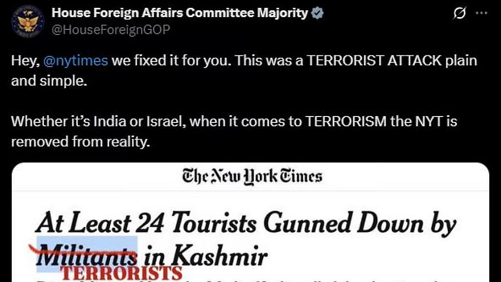 ಪಹಲ್ಗಾಮ್ ದಾಳಿಯನ್ನು ಲಘುವಾಗಿ ಪರಿಗಣಿಸಿದ New York Times: ಉಗ್ರರನ್ನು ಬಂದೂಕುಧಾರಿಗಳು ಎಂದ ಪತ್ರಿಕೆ; ಅಮೆರಿಕಾ ಛೀಮಾರಿ