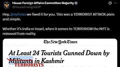 ಪಹಲ್ಗಾಮ್ ದಾಳಿಯನ್ನು ಲಘುವಾಗಿ ಪರಿಗಣಿಸಿದ New York Times: ಉಗ್ರರನ್ನು ಬಂದೂಕುಧಾರಿಗಳು ಎಂದ ಪತ್ರಿಕೆ; ಅಮೆರಿಕಾ ಛೀಮಾರಿ