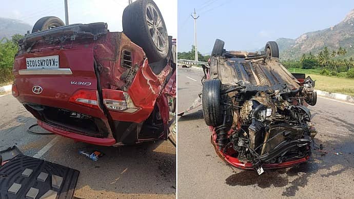 ರಸ್ತೆ ಅಪಘಾತ: ತಿರುಪತಿಗೆ ತೆರಳುತ್ತಿದ್ದ ಬೆಂಗಳೂರಿನ ಒಂದೇ ಕುಟುಂಬದ ಇಬ್ಬರು ಸಾವು, ನಾಲ್ವರಿಗೆ ಗಾಯ