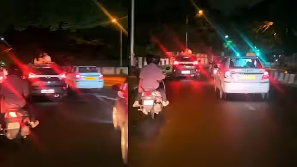 ಚಲಿಸುವ ಕಾರಿನ ಸನ್ರೂಫ್ ತೆಗೆದು ಜೋಡಿ Kissing: ವಿಡಿಯೋ ವೈರಲ್, ನೆಟ್ಟಿಗರಿಂದ ಭಾರೀ ಟೀಕೆ